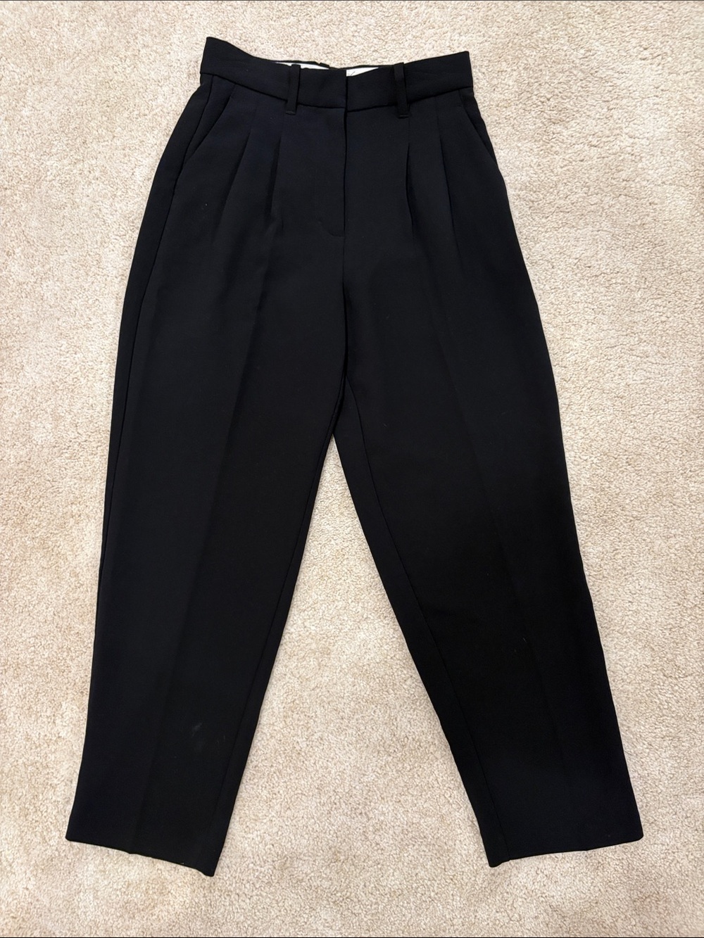 Wilfred Black High-Rise Pleated Trousers